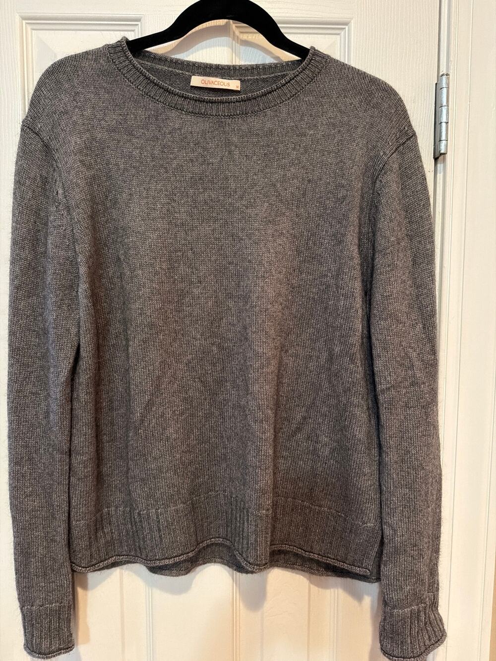 Olivaceous Heather Grey Crewneck Sweater